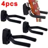 Guitar Wall Mount Hanger, 4pcs/set Guitar Hanger Wall Hook Holder Stand Display Accessory with Screws, Easy to Install Fits All Size Guitars, Bass, Mandolin, Banjo, Ukulele, Guitar Stand Rack