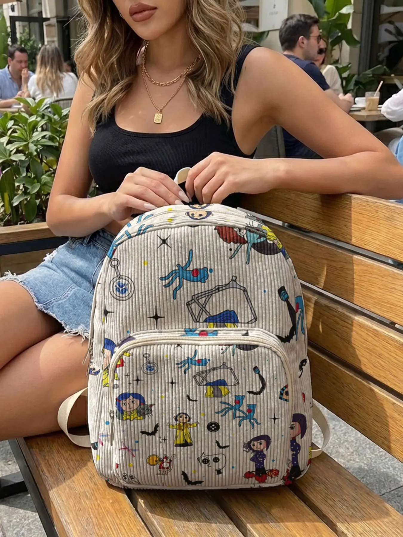 Ghost Mom Pattern 2D Print Women's Backpack, Velvet Texture, Layered Storage, Lightweight, Casual All Seasons Bag