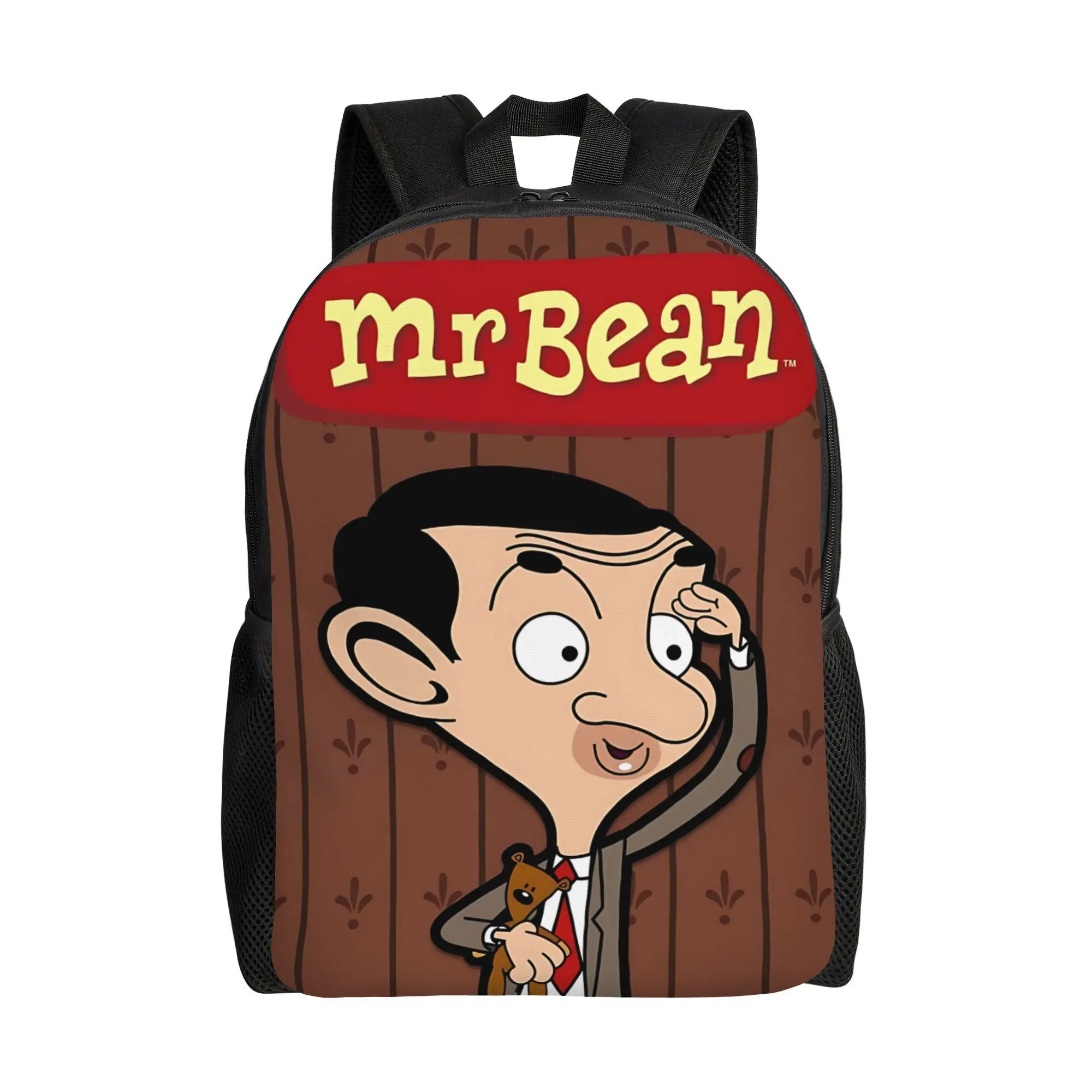 Classic Mr. Bean Cartoon Print Backpack for Kids & Teens, 600D Synthetic Oxford School Daypack with Fade-Resistant Graphic, Padded Straps & Built-in Organizer, Kid Backpack, Comedy Lovers, Campus Life, All Seasons, Lightweight, Hand Wash Only, Collectible