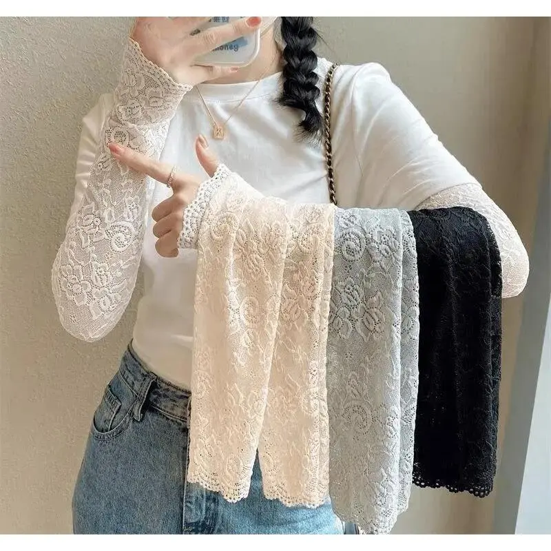 Arm Sleeves for Women in Elegant Floral Lace, Breathable Sun Protection for Driving, Daily Wear & Party Outfits, Long Sleeves, Party Outfit