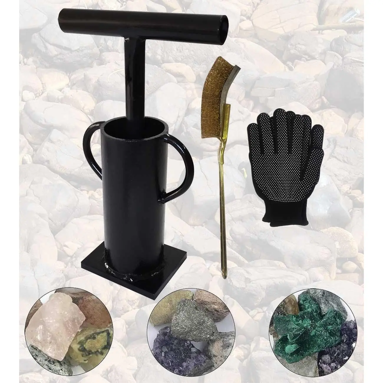 Rock Crusher Glass Crusher Machine Manual Hand Gold Rock Crusher Ore Crusher Maker Glass Breaker Heavy Duty Frit Maker Mining Pulverizer Gold Prospecting Gold Rush Rock Hound