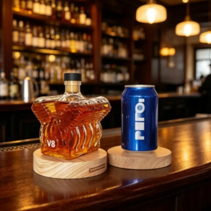 Handmade High Borosilicate Glass Bottle, V8 Engine Shape, Whiskey, Brandy, Xo, Tequila, Creative Bar Decor, Unique, 1pc 2026 New Model, Drinking Glassware, Whisky Glass, Bourbon Glass