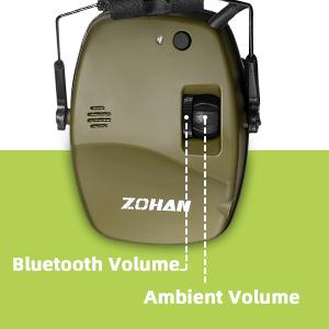 035 Bluetooth 5.4 Shooting Ear Protection Earmuff, Active Noise Canceling, Hearing Protection with Sound Amplification (Green Bluetooth)