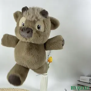 Ultra Soft Highland Cow Plush Doll, Interactive Running Pose, Cute Hugging Plush Toy, Gift for Kids and Cow Lovers, Home Decor Companion