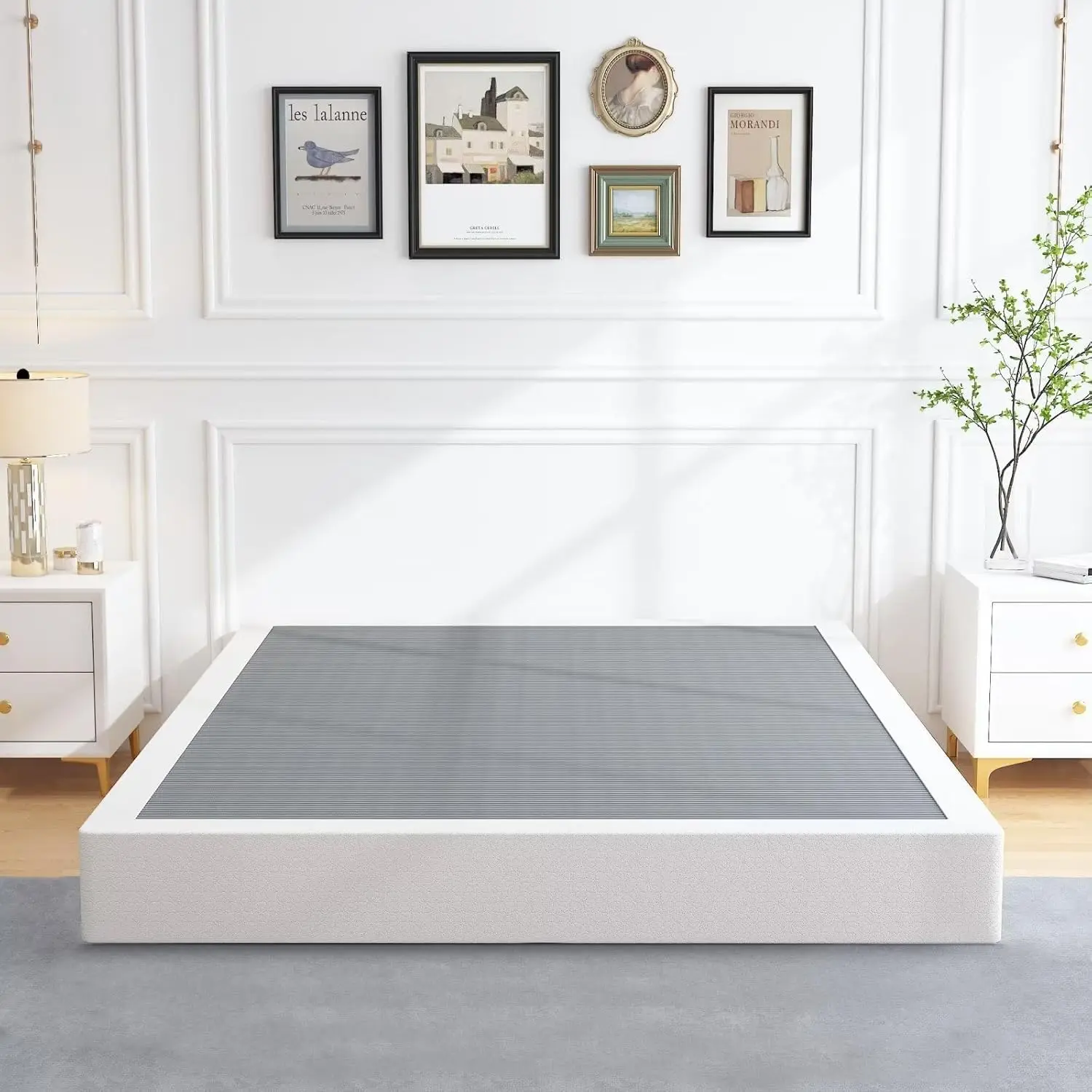 Box Springs Full 9 Inch, Heavy Duty Metal Frame Mattress Foundation with Easy Clean Cover, Noise Free, Easy Assembly