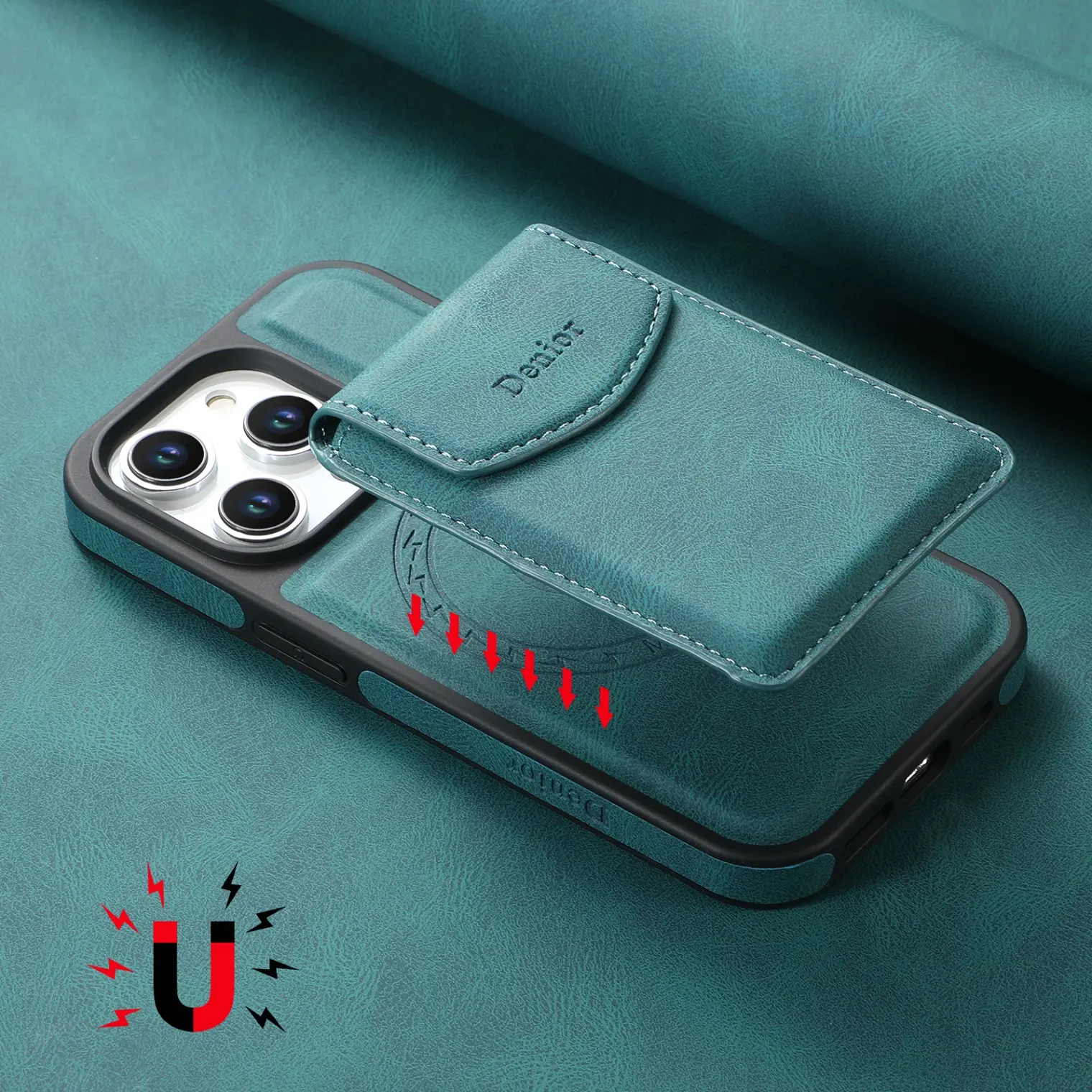 2-in-1 Detachable MagSafe Wallet Case for iPhone 17/16+ Multi-Model (15 Pro Max,14,13) - Strong Magnetic Leather Card Holder, Shockproof Cover, iOS Phone Accessories with Protection & Wireless Compatibility, Resistance