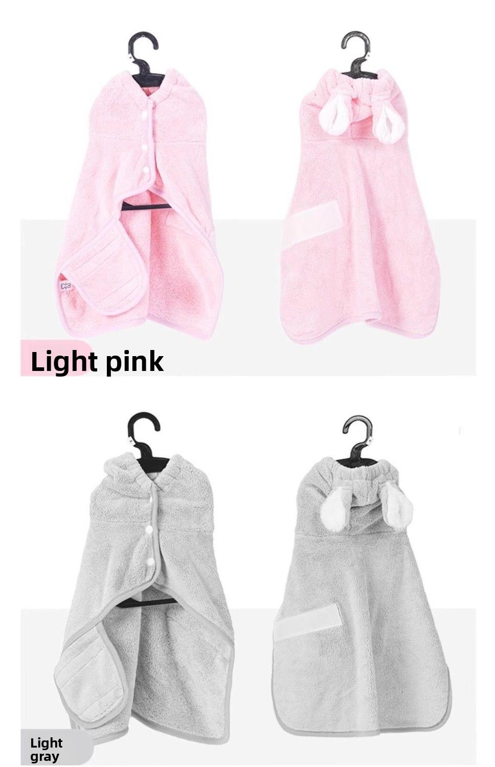 Hooded pet bathrobe, dog clothes, cat towel, super absorbent, soft, quick-drying, specialized for bathing and drying dogs