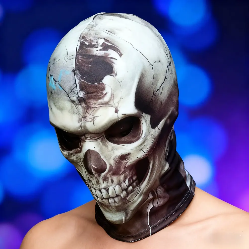 2D Realistic Skull Mask for DIY Bag Accessories - Elastic Breathable Headband, Comfortable Mesh, Horror Theme, Party & Halloween Cosplay Costume Accessory tiktokshopbacktoschool