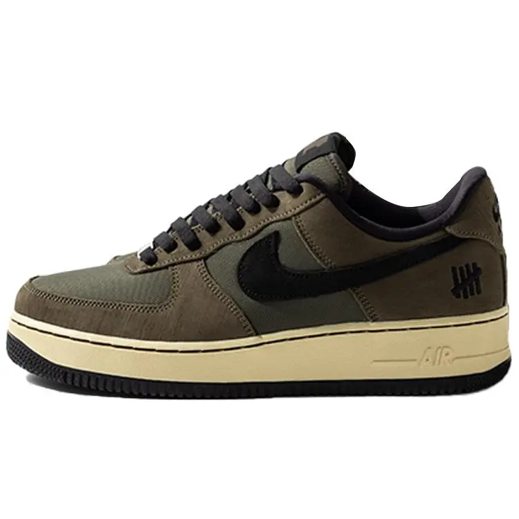 UNDEFEATED x Nike Air Force 1 Low Top Sneakers – Ballistic Design, Olive Green, Unisex, Comfortable & Versatile Verifiable, with credentials and supporting global authentication