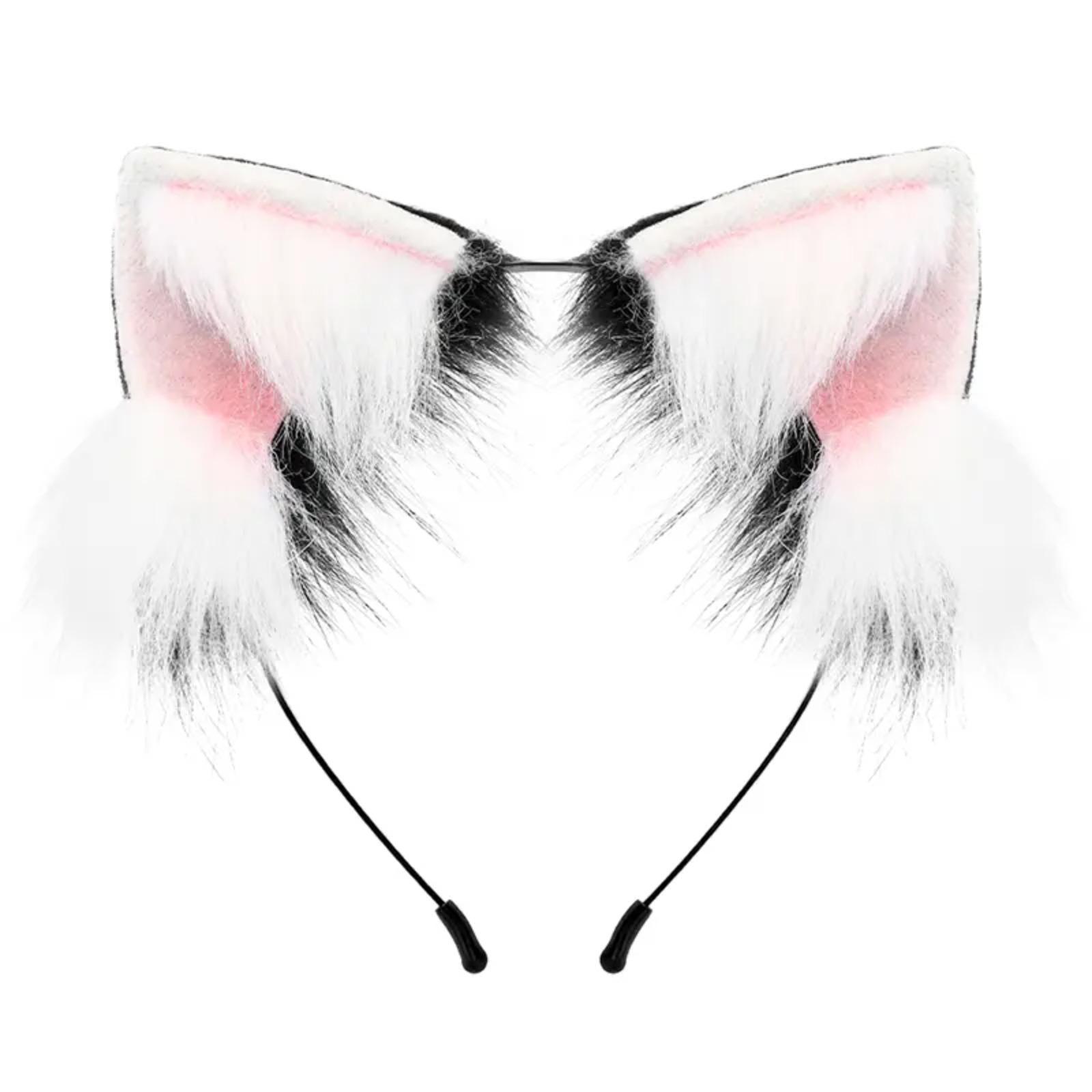 Handmade Plush Cat Ears Headband, Realistic Furry Animal Ears Hairband, Cosplay Fox Ears Costume Accessories, Adorable Furry Style Props Perfect for Anime Conventions, Cosplay Events, Halloween Parties & Daily Cute Outfits