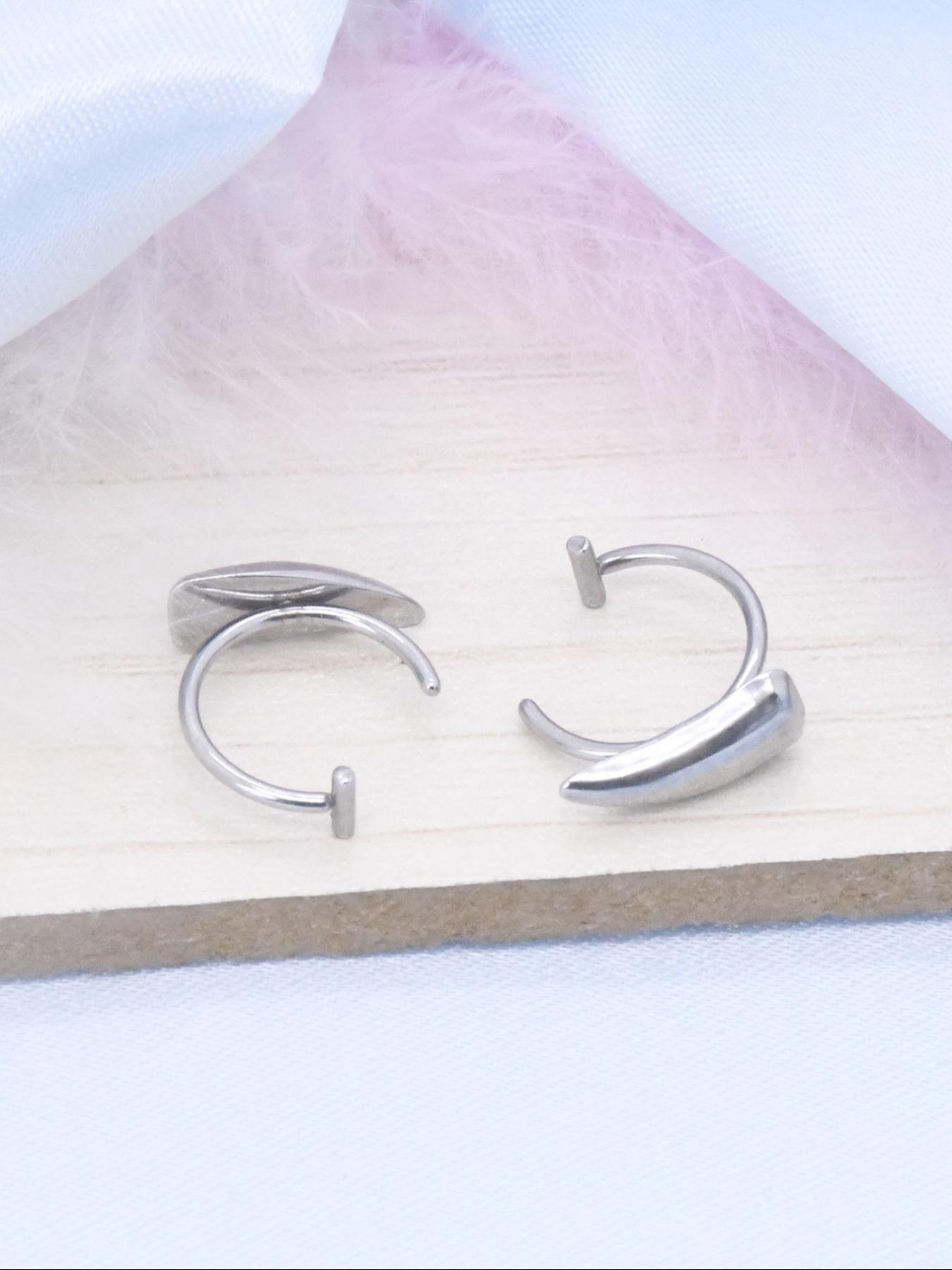 Punk Style Fangs Design Lip Studs, Stainless Steel Lip Rings, Fashionable Body Jewelry for Men & Women, Trendy All-match & Exquisite Jewelry for Birthday Gift, Vertical Labret Jewelry