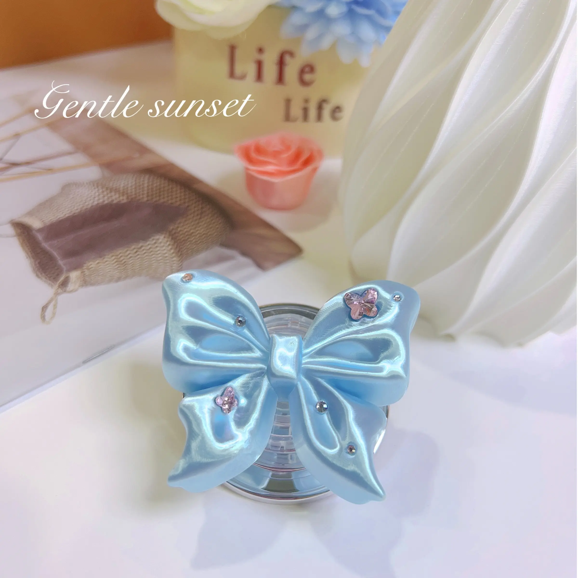Phone Grip for MagSafe, 3D Bow Holder Removable, For Kindle / Android / iPhone Series Magnetic Magsafe