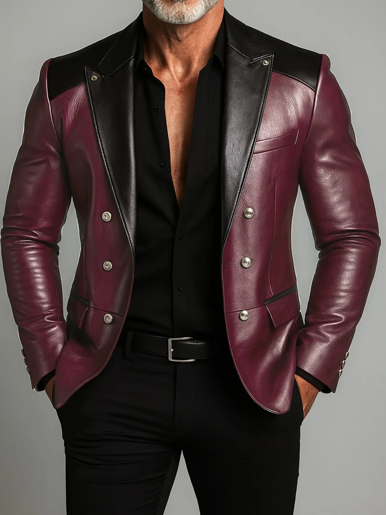 Men's Lightweight Slim Fit Business Suit Jacket, Colorblock Design, Casual Mature Style, Perfect for Dinners, Parties, Outdoor Events
