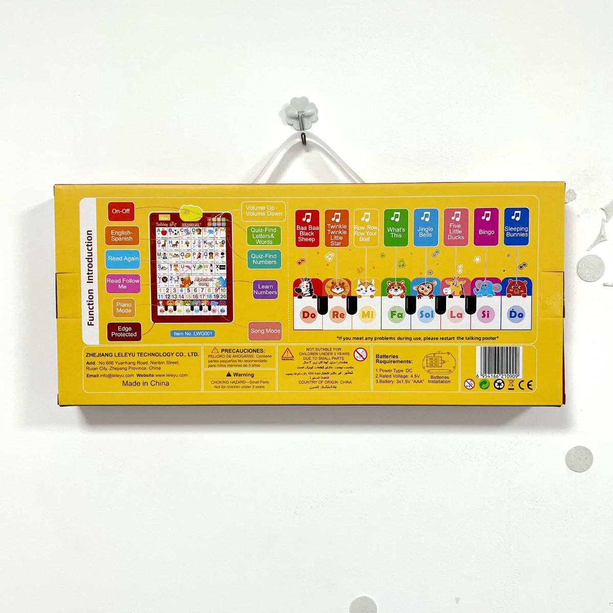 English-Spanish 26-Letter Family Education Wall Chart Point-and-Read DeviceChildren's Early Education Learning Machine Electronic Educational Equipment Homework Machine