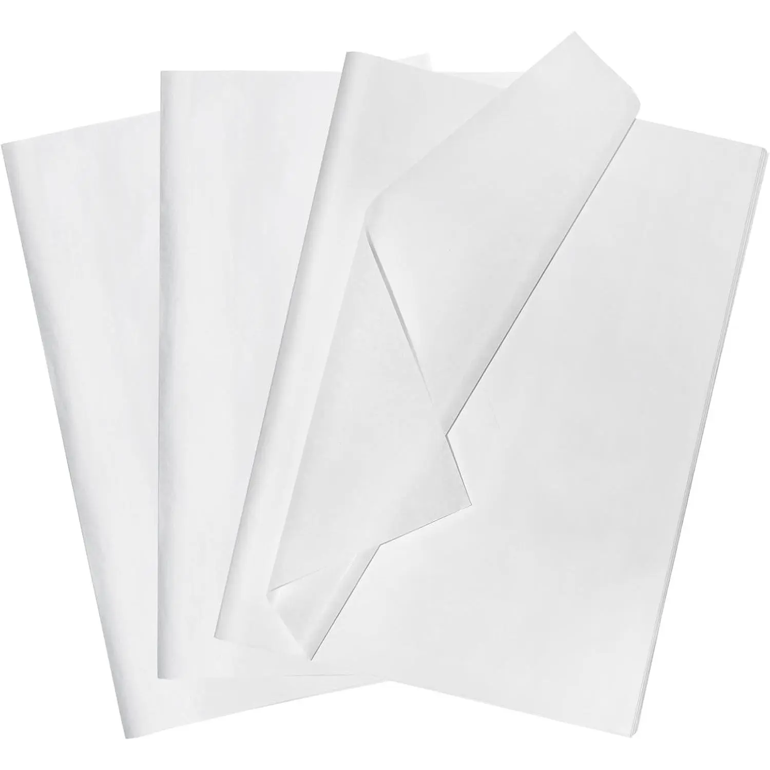 White Pulp-Based Tissue Paper (120 Sheets, 14x20 in) - Transparent, Flexible Bulk Pack for Bag Wrapping, Birthday Decorations, DIY Crafts