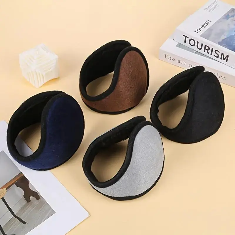 Unisex Fleece Earmuffs, 4-Piece Set, Adjustable Behind-the-Head Winter Warmers for Everyday Travel and Outdoor Use, Polyester, Hand Wash, Adjustable Fit, Over-The-Ear, Durable, Female