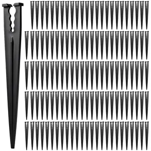 100-Pack Drip Irrigation Support Stakes, 1/4 Inch Pipe Diameter, Plastic Material, 5.6 Inch Long Microtube Holder, Garden Hose Fixing, Garden Accessories, Watering Attachment