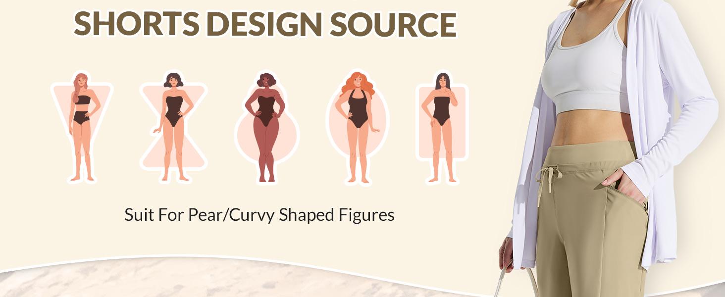 baleaf Women's Hiking Long Shorts 9" Quick Dry Hiking Bermuda Cargo for Curvy Lightweight Knee Length Shorts Pockets -dga003