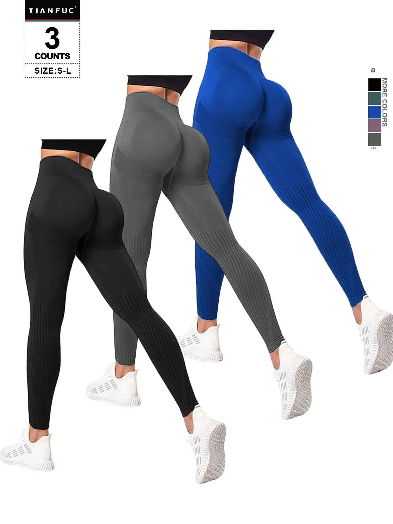 High Waist Shaping Leggings for Women, Tummy Control 3D Compression Yoga Pants, Anti Cellulite Seamless Butt Lifting Gym Tights, All Seasons
