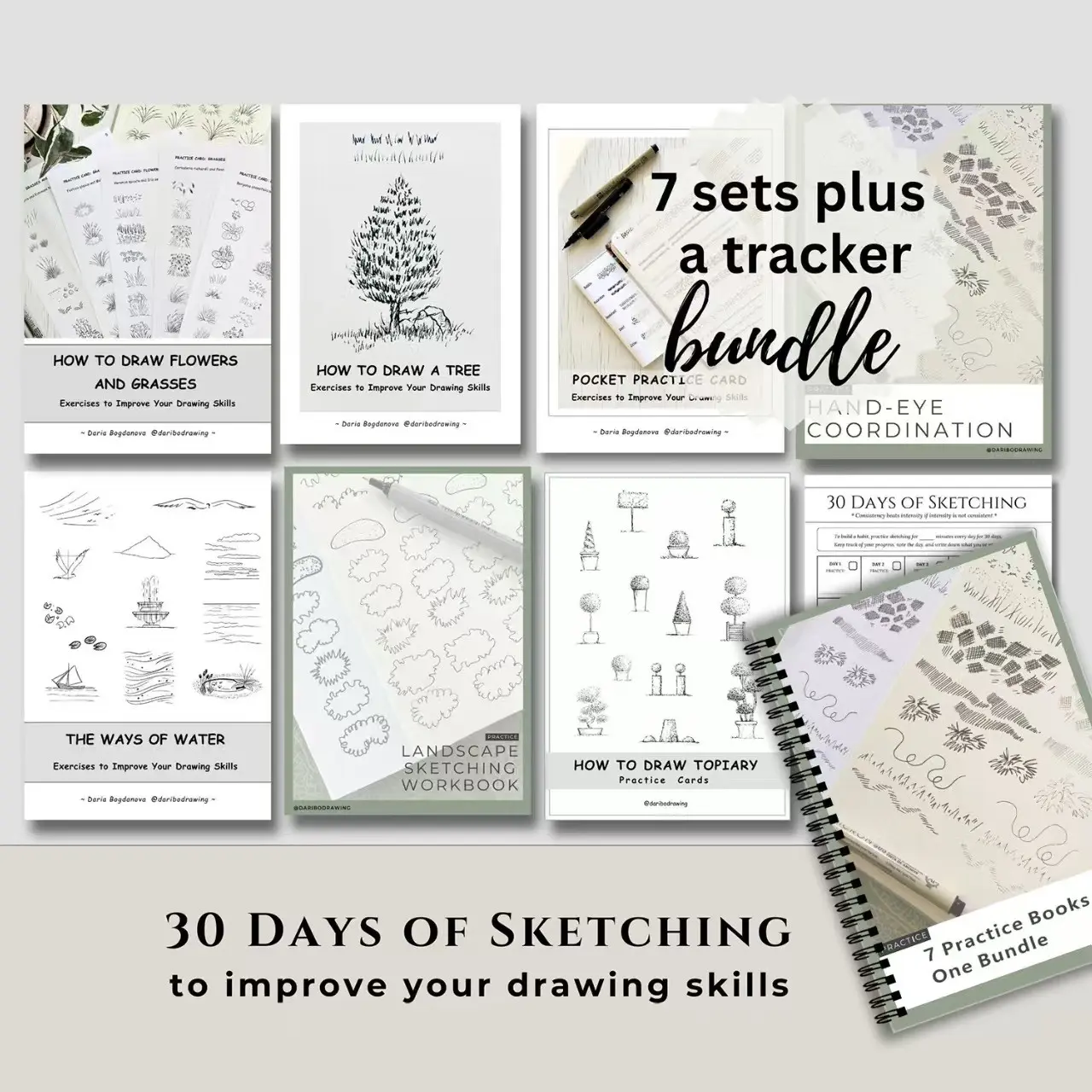 30-Day Sketching Hand Drawing Practice Set, Complete Art Training Kit, Ideal for Beginners & Enthusiasts, Enhance Your Drawing Skills