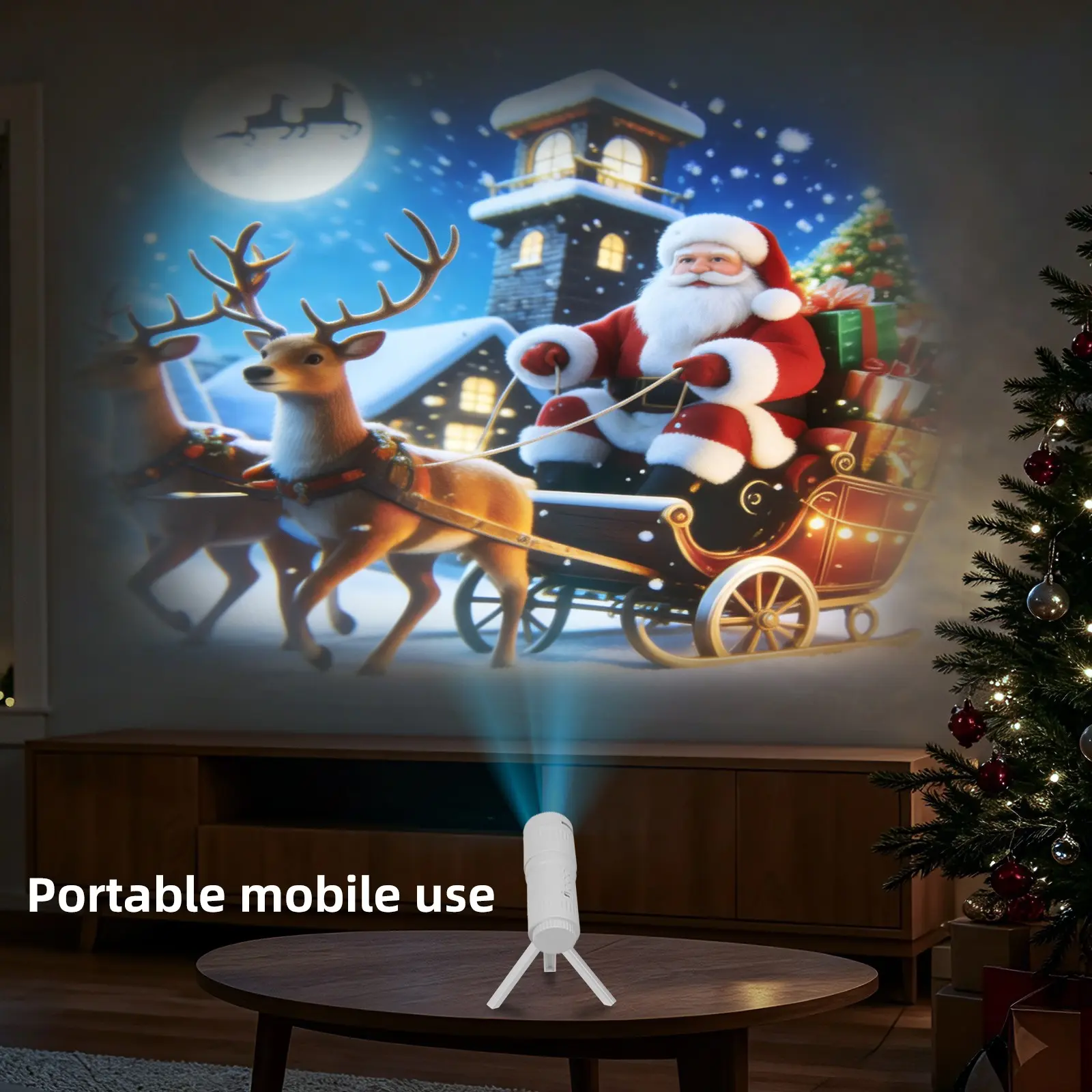 Christmas Rechargeable LED Night Light, 360° Rotating Projection, 16 HD Holiday Patterns, Perfect for Bedroom Party Decor and Gifts