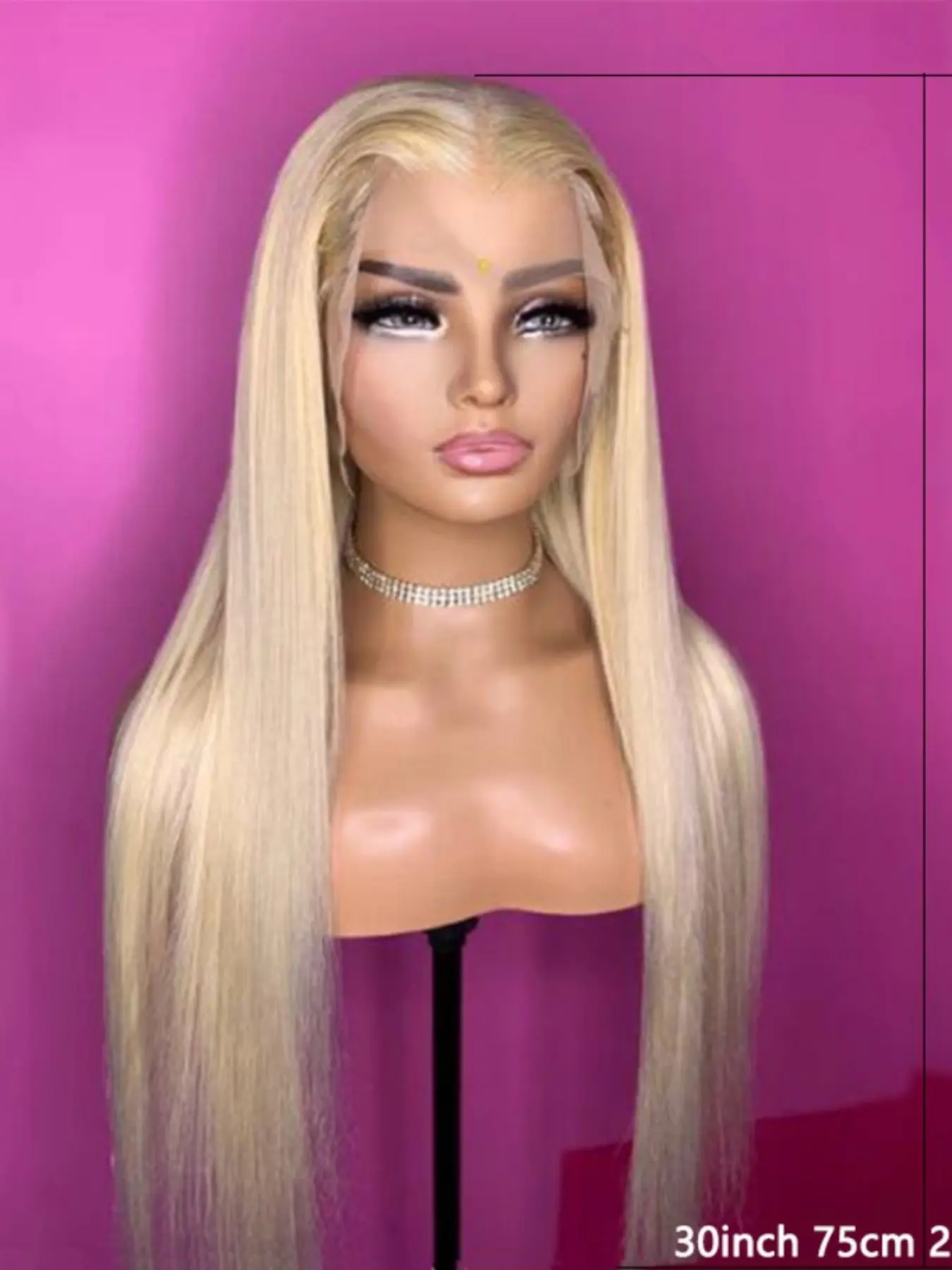 Golden Soft Long 30 Inch 180 Density Smooth Straight Hair Deep 13x4x1 Front Lace Wig, No Glue, Heat Resistant, Daily Wear