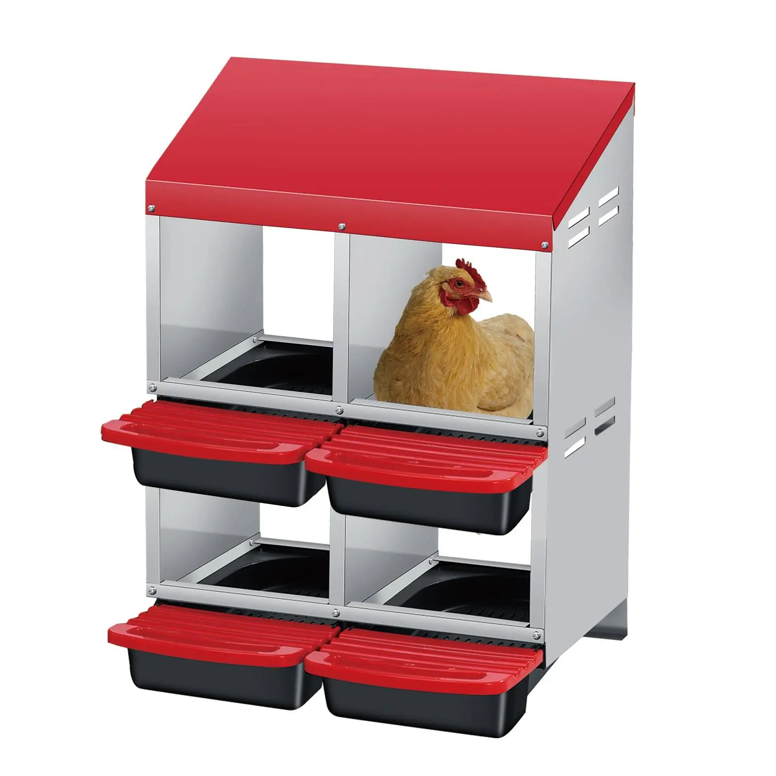 red Four-compartment double layer