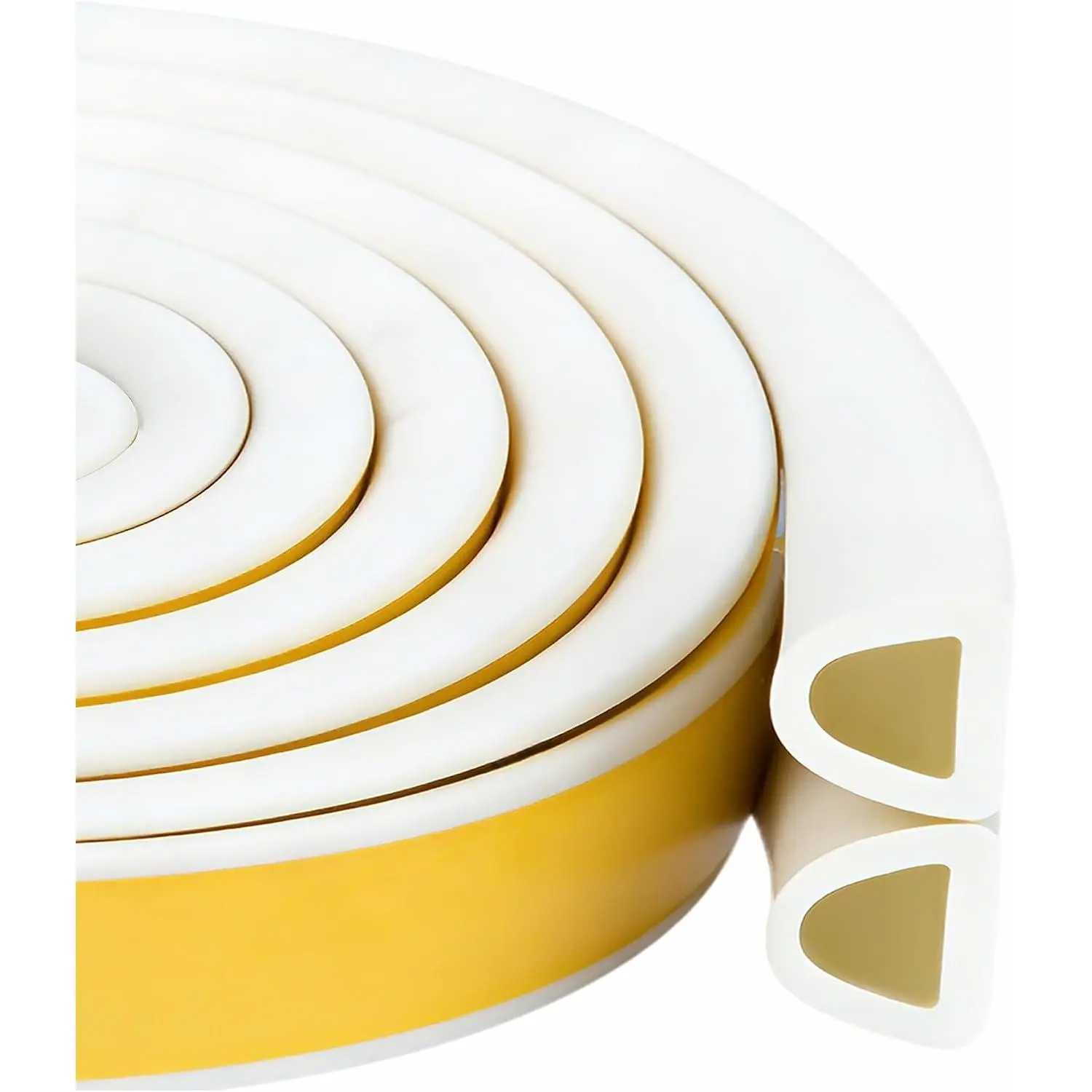 Weather Stripping Seal Strip Tape, Doors Windows Frame Self Adhesive D Type  Sealing Tape, 32.8Ft Rubber Soundproof Insulation Cell  Stripping, White