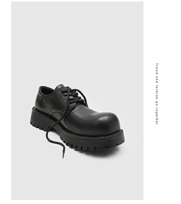 Men's Lug Sole Derby Shoes – Platform Chunky Workwear Boots, Low-Top Casual 96069-K