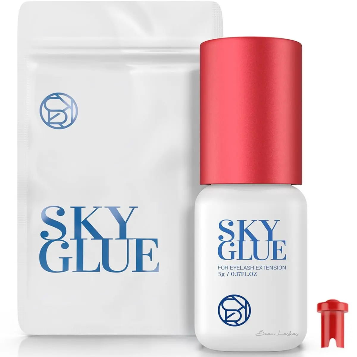 Sky Glue for Eyelash Extensions  | S+  Lash Extension Glue | Professional Black Adhesive for Long Lasting Semi Permanent Individual Lash Extensions |  Drying / 7-8 Week Retention 5ml