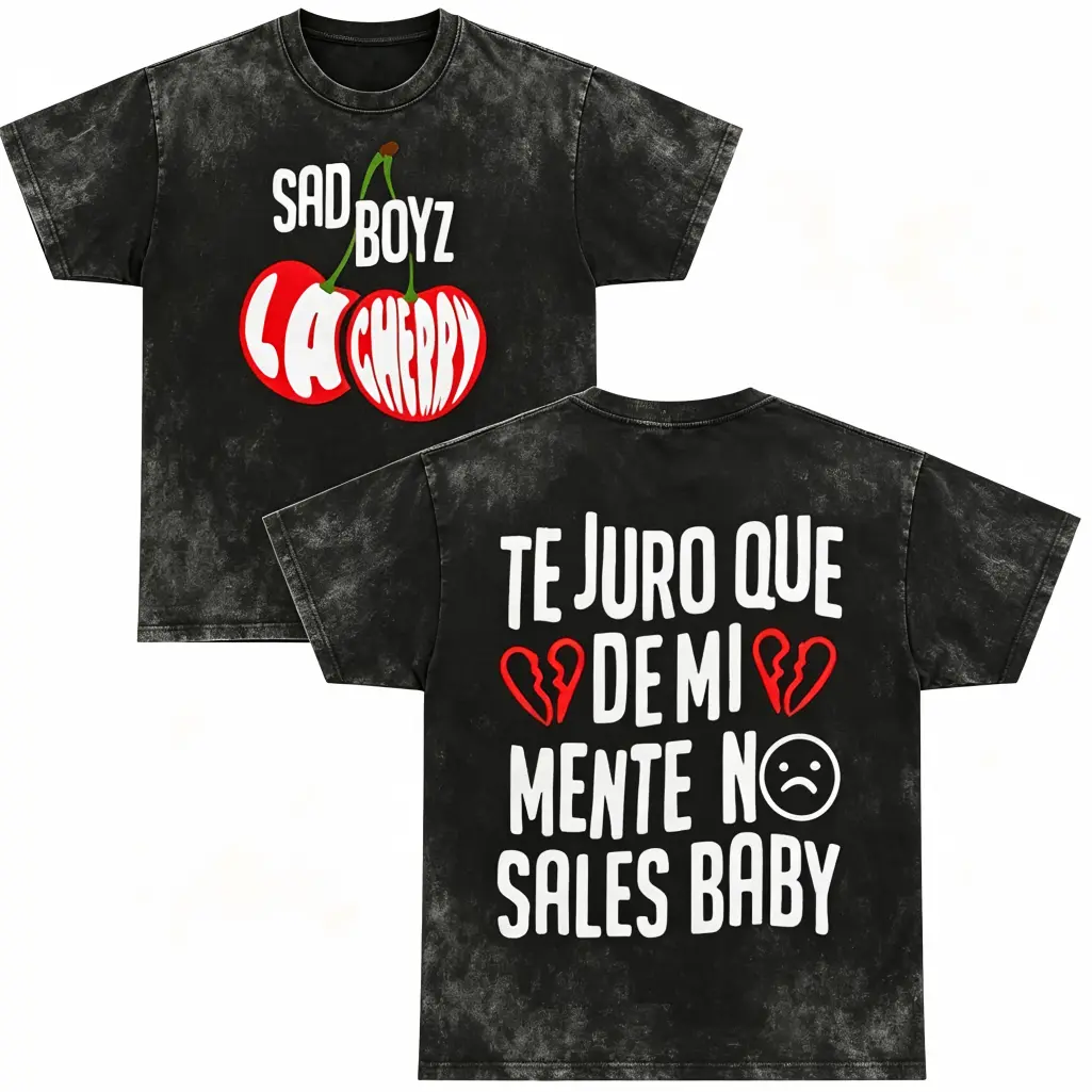 Vintage Sad Boyz La Cherry Junior H Tshirt, Junior H Shirt, Junior H Merch, Graphic T-shirt, la cherry shirt junior h, Gift For Fan, Top Womenswear, Top Menswear baggy silky  graphic  tees jesus  shirts