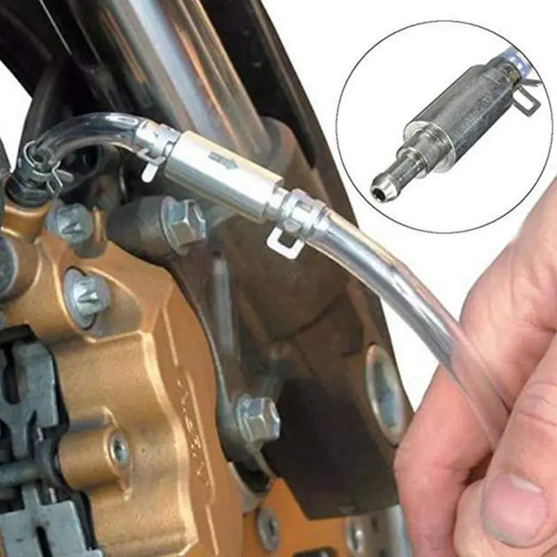 Brake Bleeder Hose Kit with 1-Way Check Valve, Soft Tube, Metal Clips - Universal Car/Moto Hydraulic System Bleeding Automotive Repair Tool for Motorcycle Hydraulic Pumping