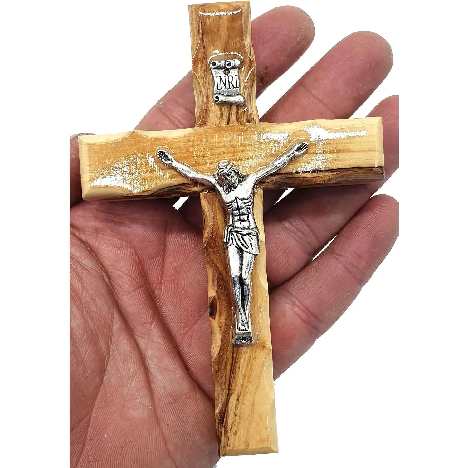 4.7" Catholic Wall Crucifix Olive   with   Corpus –  Christian Religious Wall  Decor – Faith  from Jerusalem CRS058