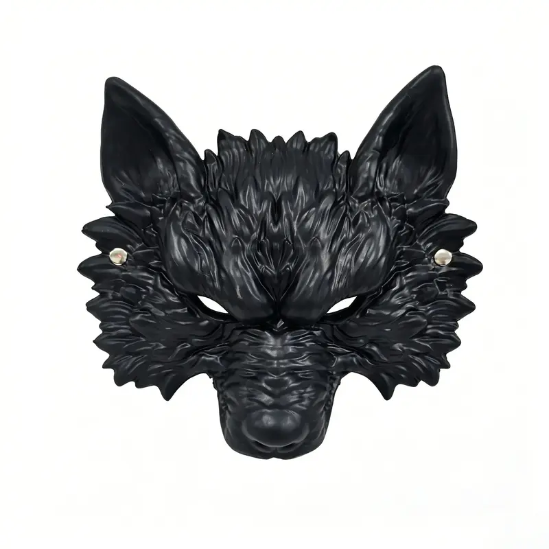 Gothic Werewolf Mask Halloween Costume, Vintage Silver Color Wolf Mask, Breathable Eye Hole Design for Cosplay Masquerade Party