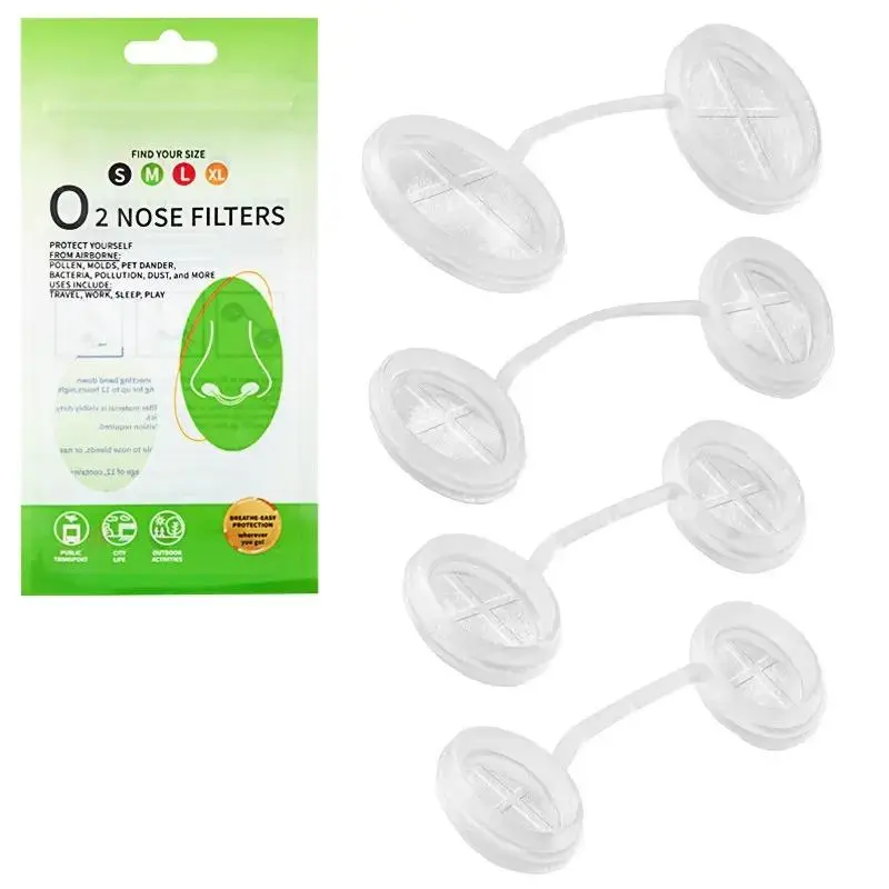Nose Filters for Adults - Discreet, Latex-Free Design for Drug-Free Allergy Protection for Traveling, Indoor & Outdoor Areas, Pollen, O2, Advanced, Pollution, Outdoors, Airports, 3M Filter Media, Indoor Areas