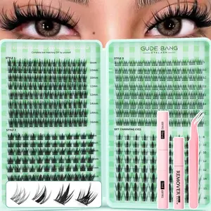 400-Piece Set: Ultra-Capacity Segmented False Eyelash Kit. Includes eyelash adhesive, tweezers, and adhesive remover. Features a mixed assortment of popular lash styles—an exquisite yet affordable combination that is perfect for beginners and an essential