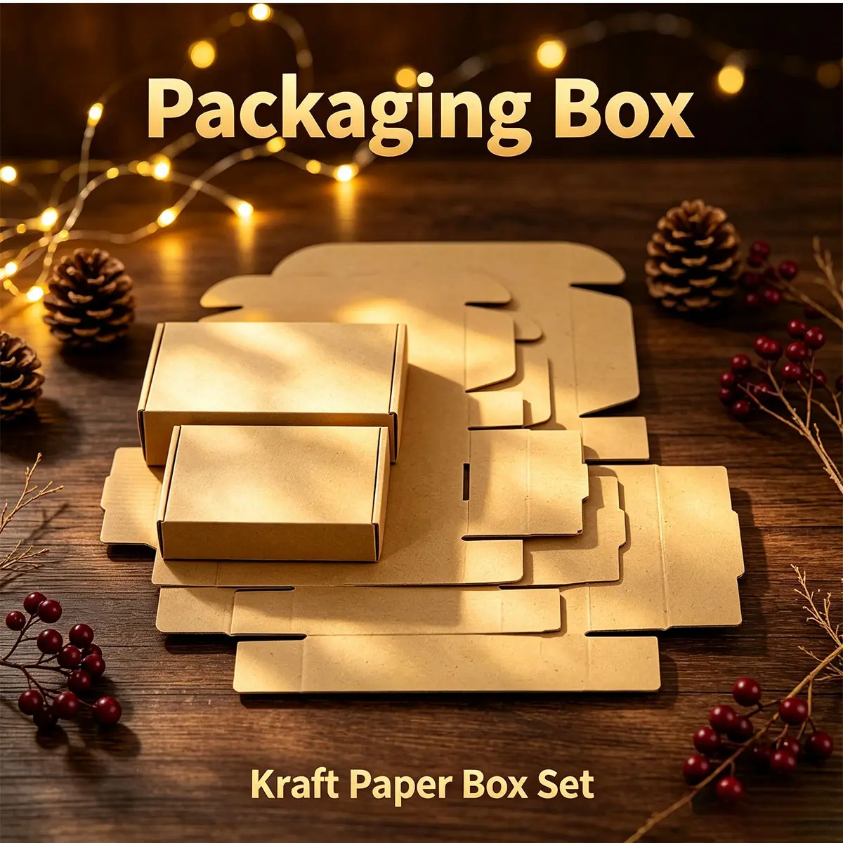 9pcs Paper Gift Boxes, 0.8mm Thick, Corrugated Edges, Various Sizes, Ideal for Parties and Retail Packaging, Boxes for Gifts