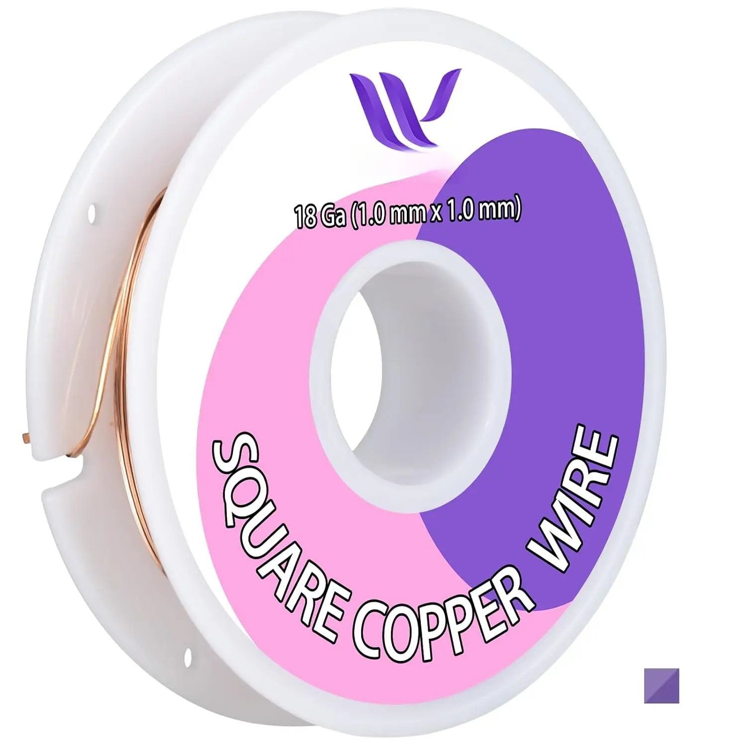 18 Gauge Square Copper Wire 99.9% Pure Copper Wire for  Making 30 Ft