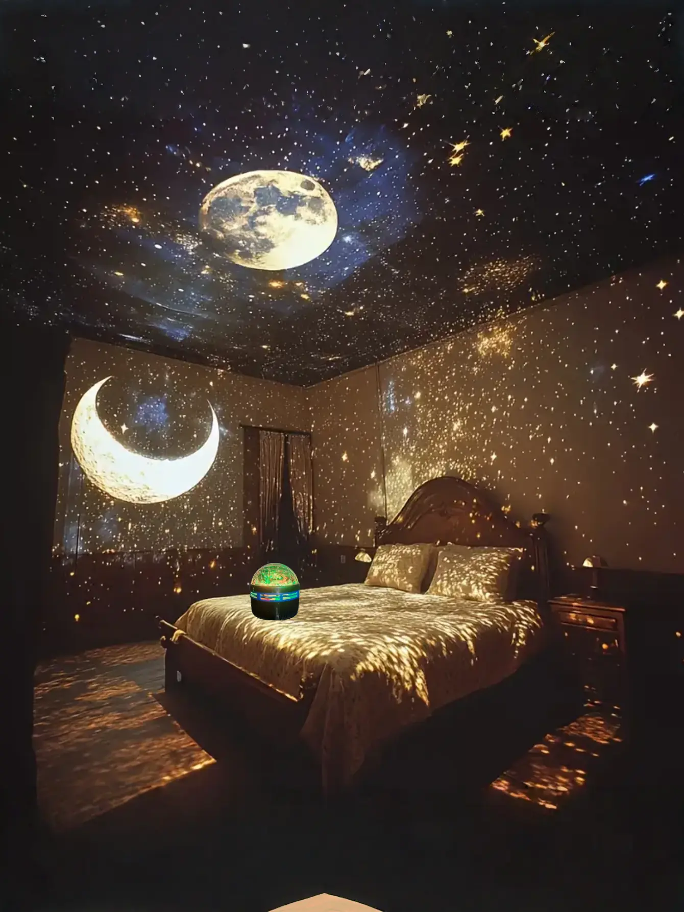 Portable Remote-Controlled Real Moving Aurora Borealis Projector Lamp - Cozy Home Theater/Game Room Gift, Home Improvement Lighting Accessory