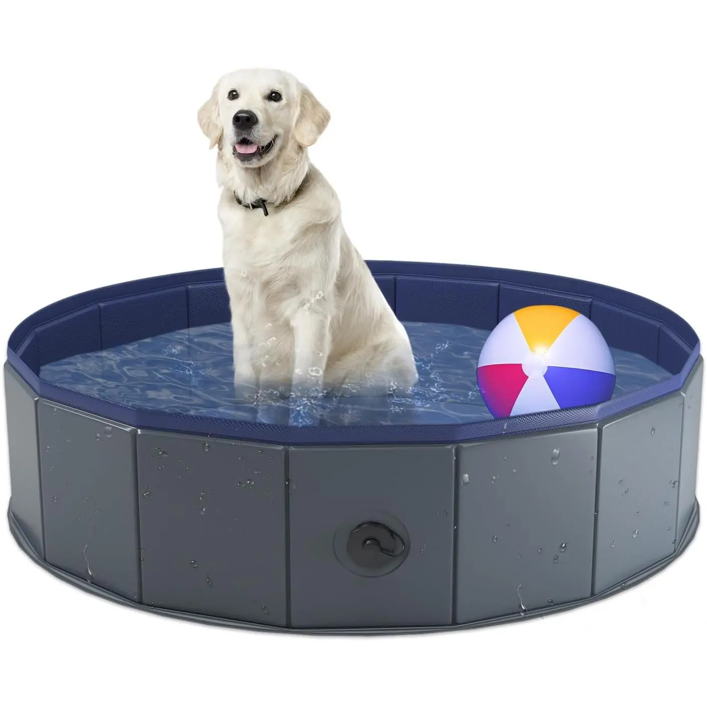 Foldable  Pool, Collapsible Plastic  Swimming Pool, 32x8in
