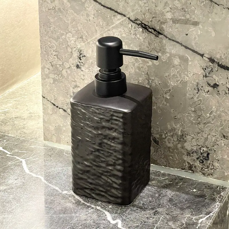 Classic Simple Frosted Ceramic Soap Dispenser, Bathroom Lotion Bottle, Refillable Pump Dispenser, Home Storage Organizer