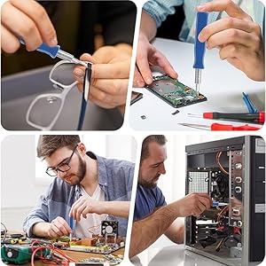 16 in 1 Premium Precision Screwdriver Set, Small Pocket Screwdriver Set with Phillips Flathead Tox Screwdriver Bits, Mini Screwdrivers Kit for Electronics, PC,Laptop,Watch, Eyeglass Repairing Tool