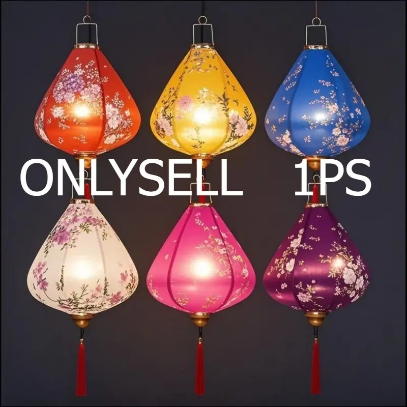Water Drop Shape Silk Color Lantern, Multiple Colors, Perfect for Christmas, Halloween, New Year, Wedding, Hotel, Park, Hanging Design, No Power Needed, Christmas Decorations, Holiday Decor