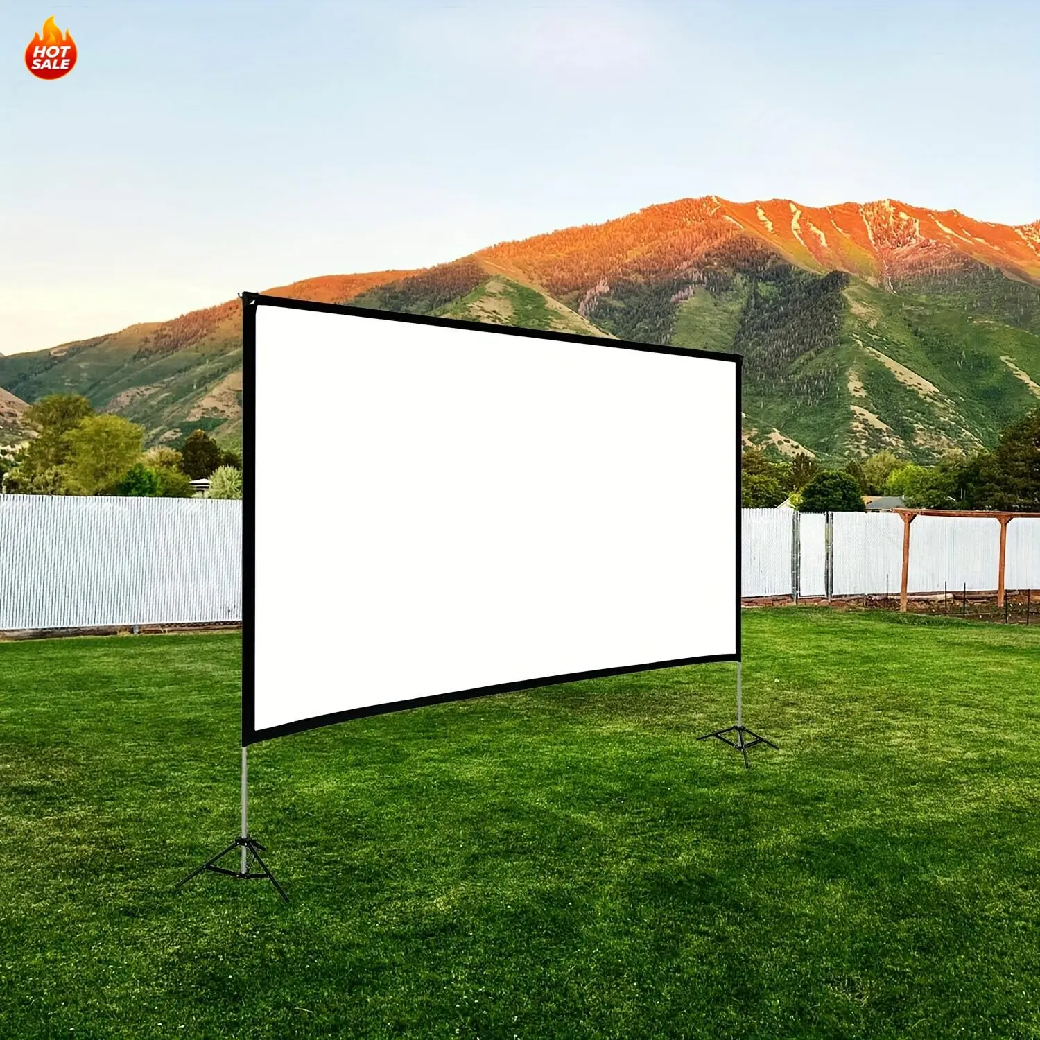 Portable Projector Screen - 100in/120in Foldable Wrinkle-Free for HD Projection, Home Theater, Projector Movie Night Outdoor Watch Party Display, Ultra Portable Projection Screens, Blow Up Projector Screen Outdoor