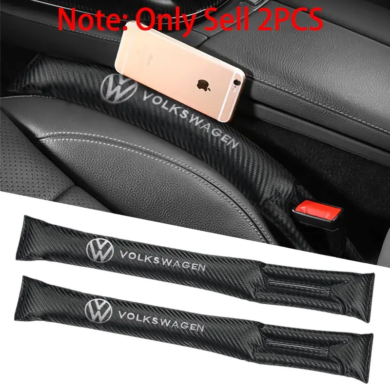 2Pcs For Volkswagen VW GTI Jetta Golf Mk4-Mk7 Polo Passat B5-B7 Tiguan Touran Touareg Auto Styling Accessories, Automotive Interior Accessories, Carbon Fiber Leather Car Interior Seat Gap Filler Plug Strip, Car Accessory