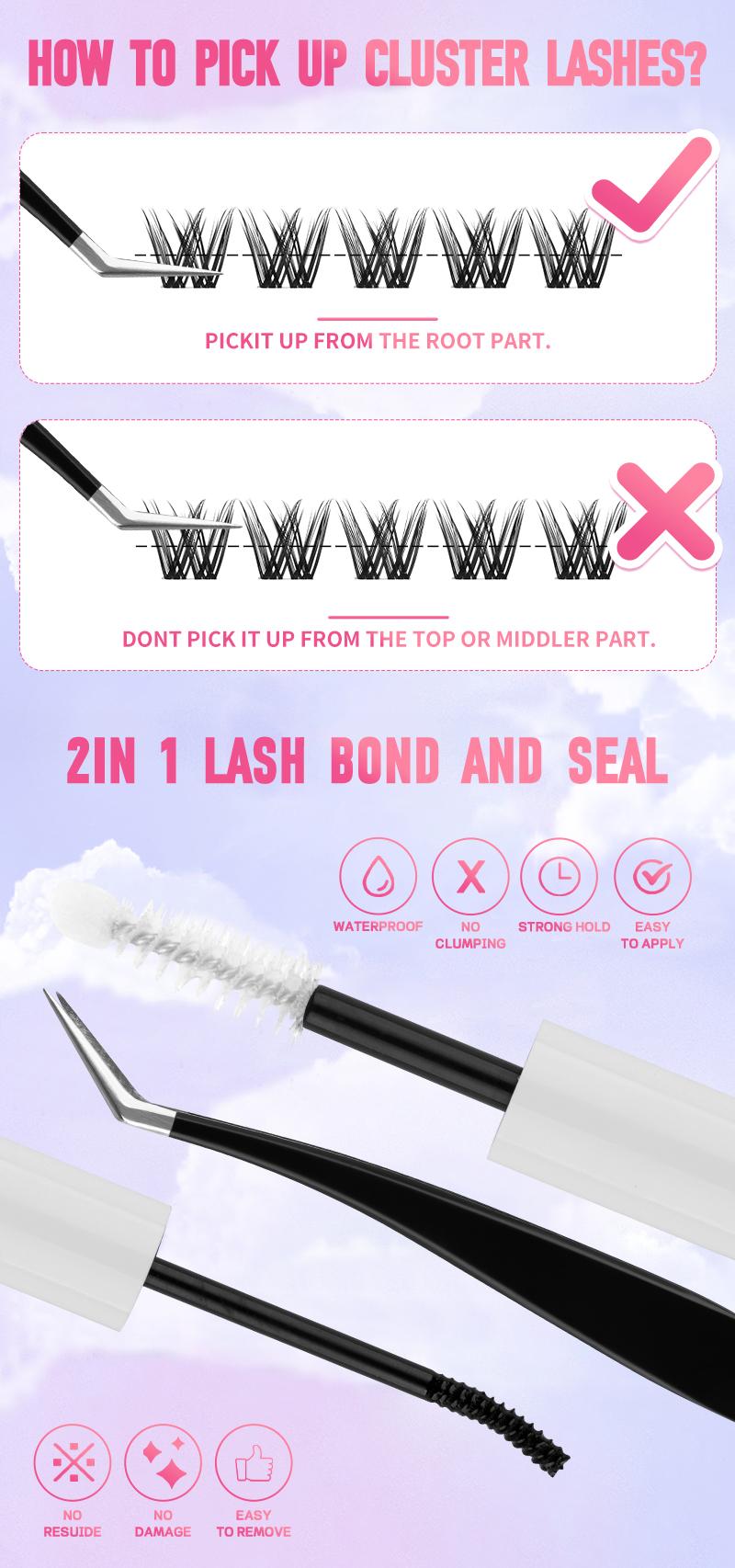 Sulfuras New Lashes Short Fairy Venus with Invisible Band Lashes Wispy Lash Clusters Individual Lashes 8-14MM Natural Waterproof for Girls DIY Cluster Eyelash Extensions Long Lasting Manga Makeup Cosmetic Springtok Gift