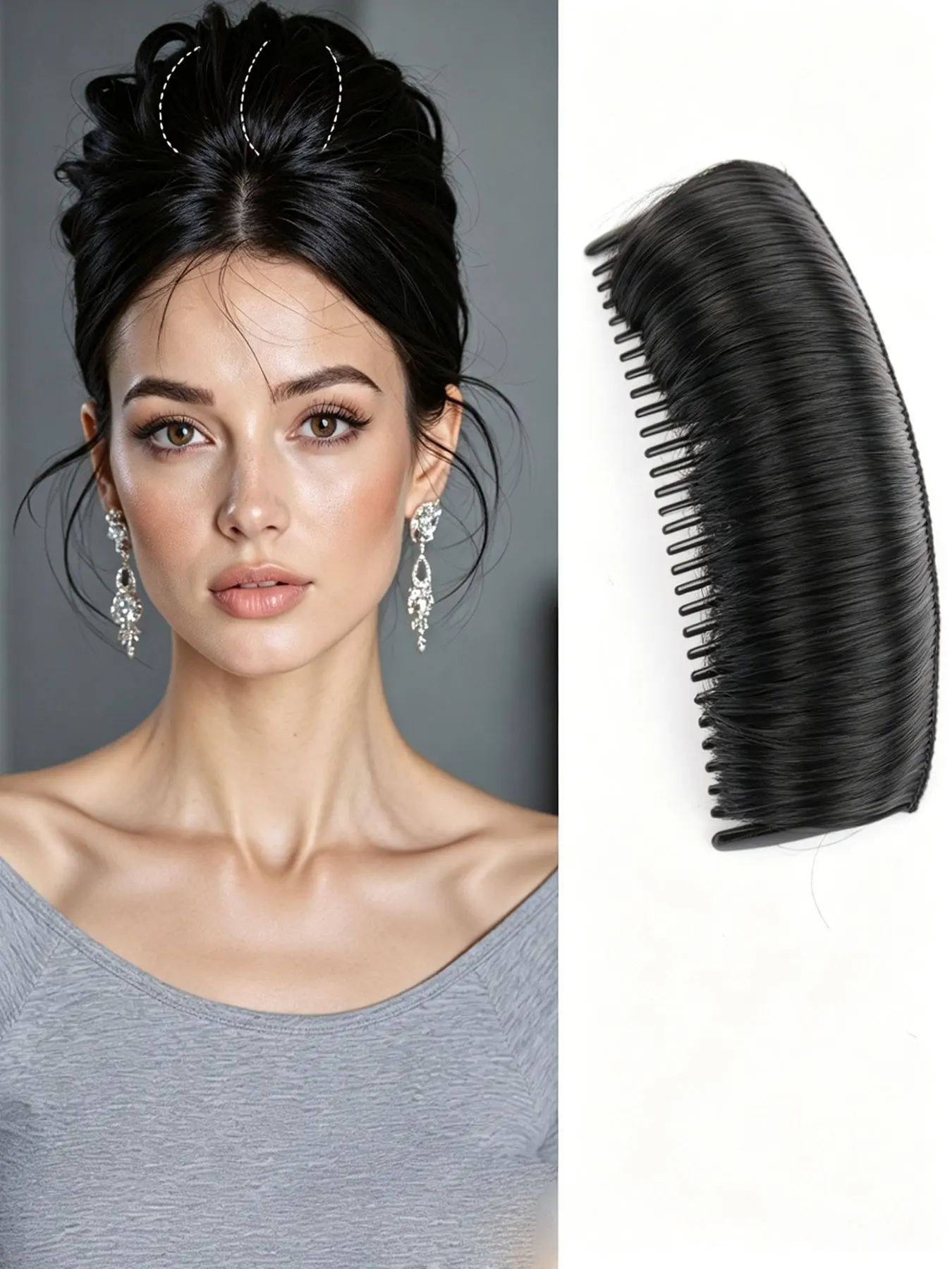 Women's Sweet Elegant Invisible Hair Comb, Functional Height-Boosting Hair Comb, Fake Hair Extension Brush, Scalp Volumizer Tool, Comb Type, Volumizing Comb, Hair Styling Tools