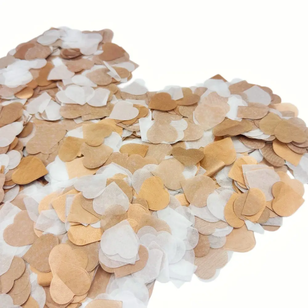 4200 Pieces Rose Gold Heart Confetti, 1 Inch Multicolor Paper Scraps, Perfect for Birthday, Wedding, Valentine's Day Table Decor, Party Decoration