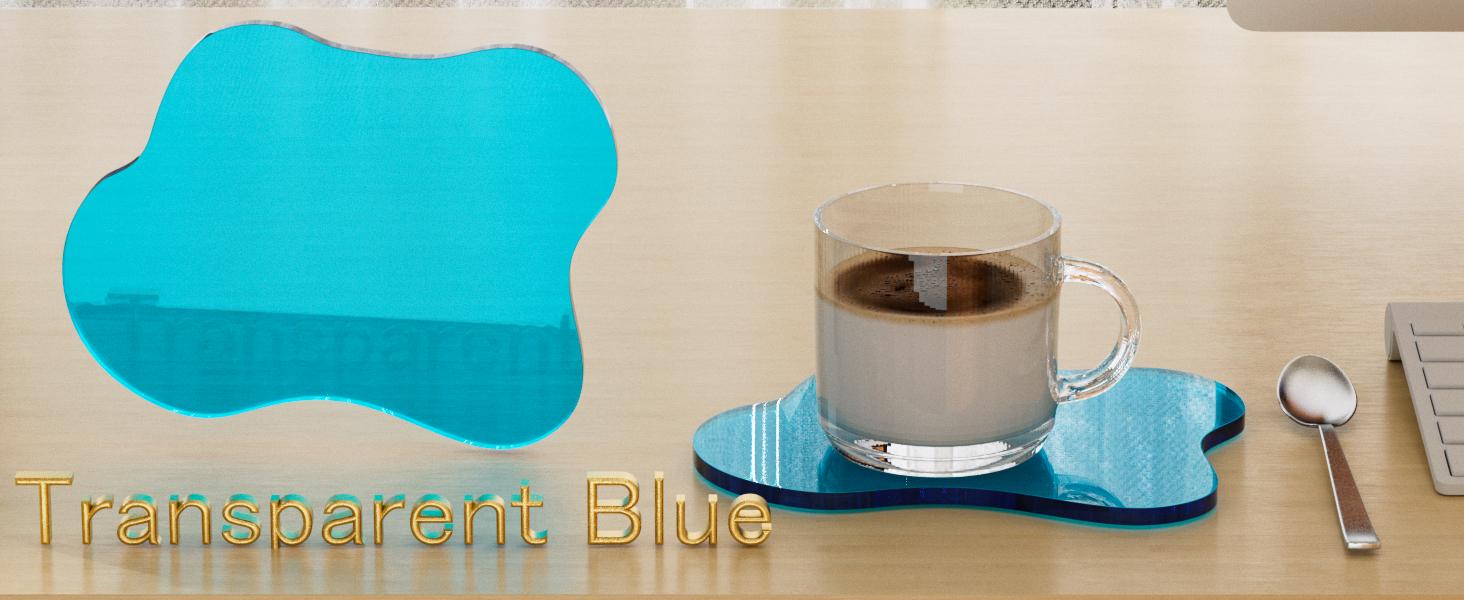 Acrylic coaster decorative plate, irregular bar counter coaster, transparent cloud shaped coffee cup coaster, very suitable for desktop protection and accessory display.(Clear)