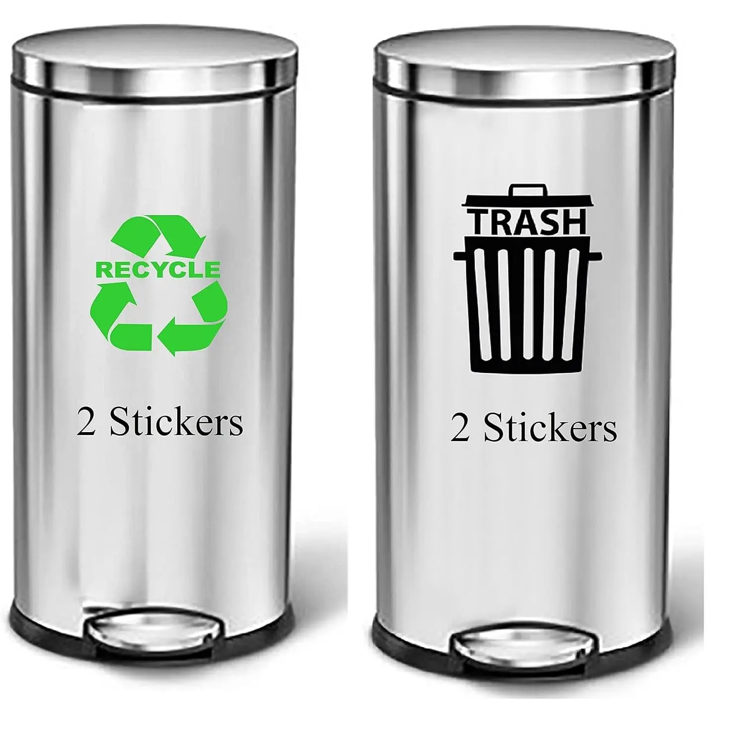 Transparent Vinyl Stickers for Recycle Bins Trash Cans, Suitable for Indoor Outdoor Use